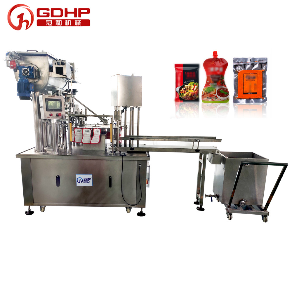 酱料汤底日化洗衣液自立袋液体灌装旋盖一体机